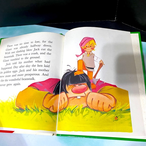 FAIRY TALE VINTAGE 60s JACK AND THE BEANSTALK HARDCOVER RETOLD ENGLISH STORYBOOK - Picture 15 of 15